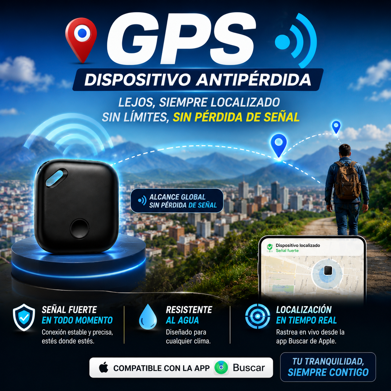 GPS Magnético para Apple 2x1