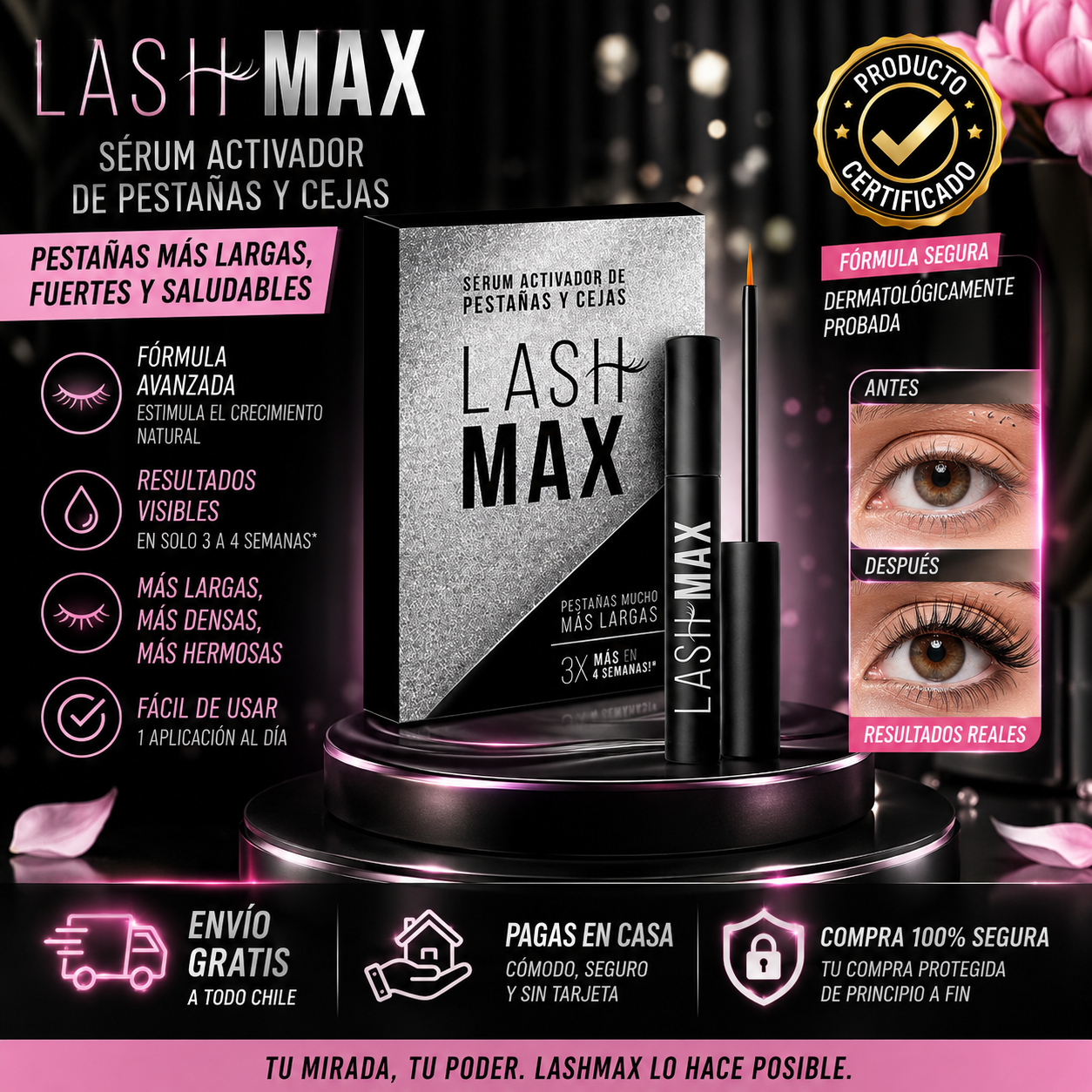 LASHMAX Serum Crecimiento Pestañas Y  Cejas