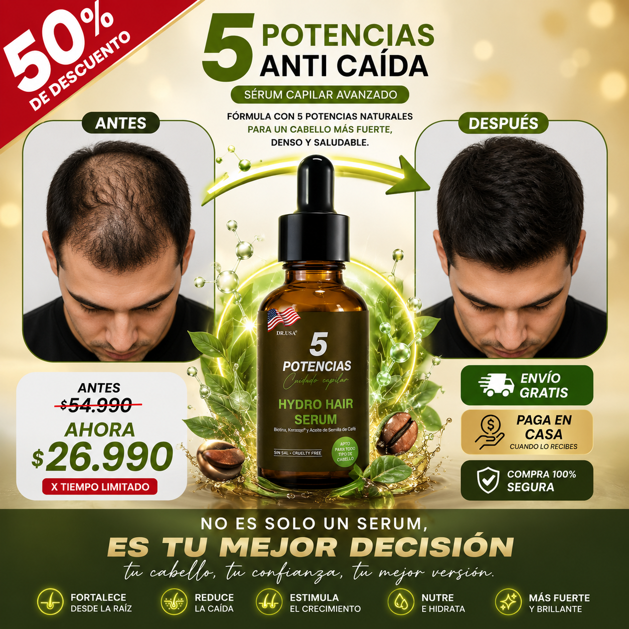 SERUM 5 POTENCIAS ANTICAIDA CABELLO